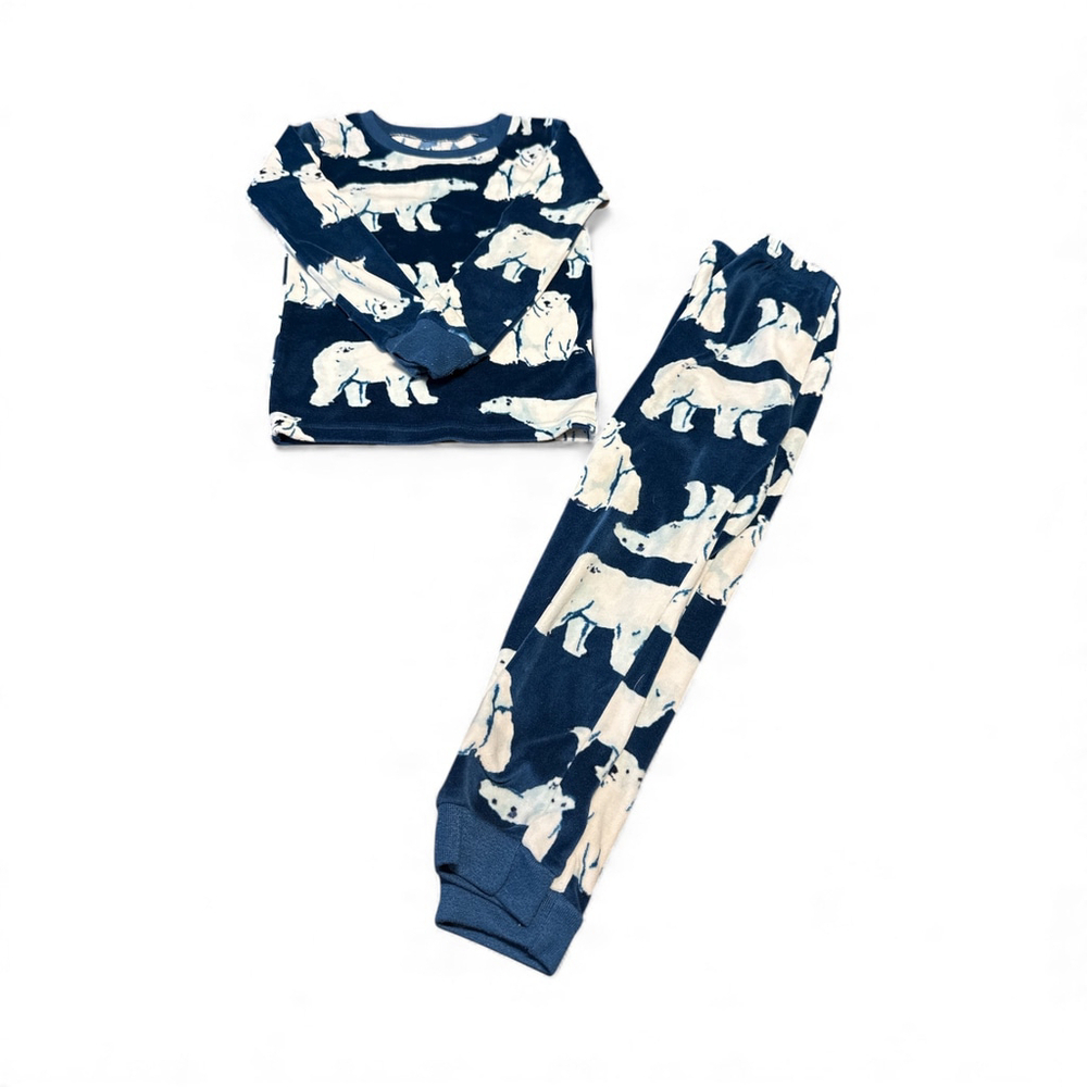 Carter’s Polar Bear Fleece Two-Piece Pajama Set Blue White Size 5T